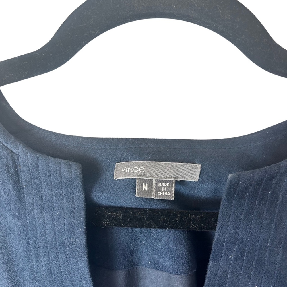 Vince Blue Leather Tunic Dress - Picture 4 of 6
